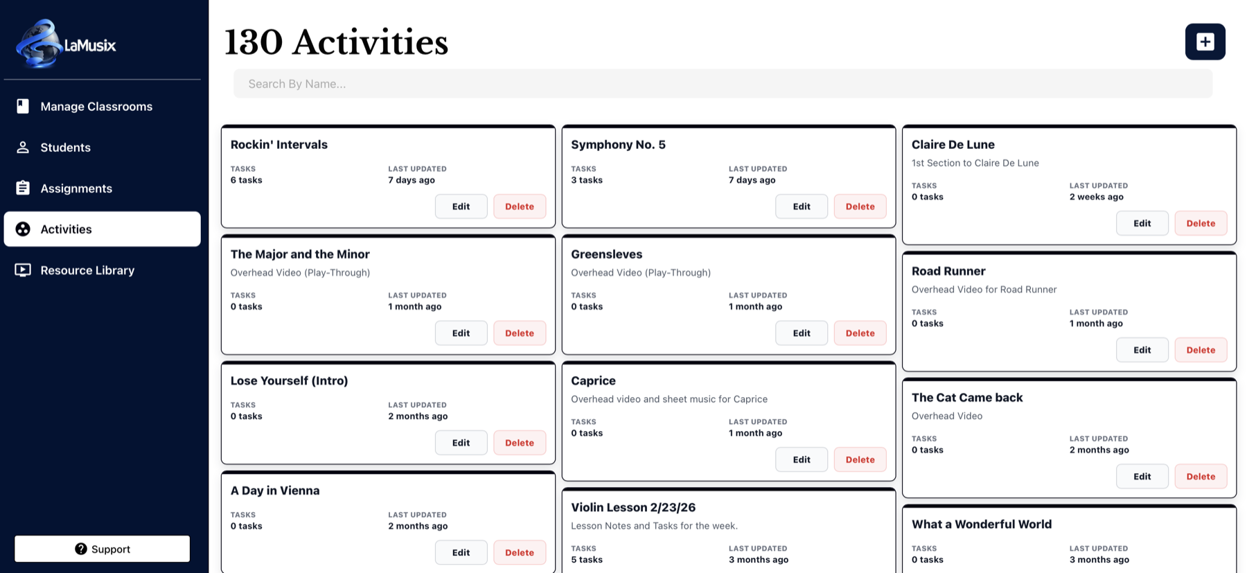 LaMusix Studio activity workflow preview